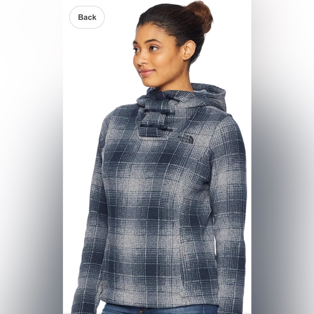 The North Face Crescent Hoodie blue ombre plaid